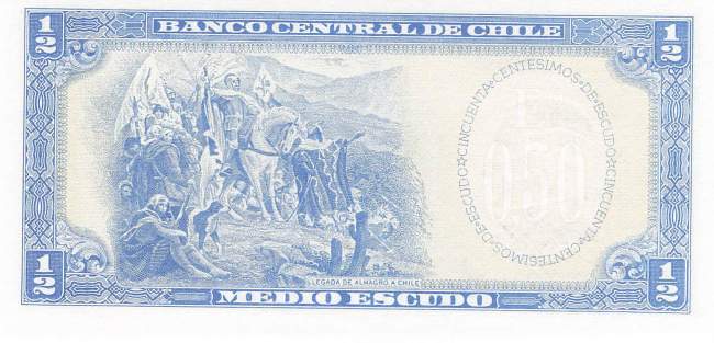 1/2 Escudo Chile p134A a3-1